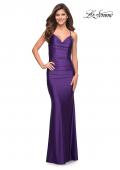 Picture of: Sparkle Rhinestone Long Jersey Prom Dress in Royal Purple, Style: 30413, Detail Picture 6