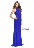 Picture of: Metallic Beaded Long Prom Dress with High Neck in Royal Blue, Style: 26182, Main Picture