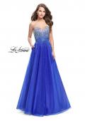 Picture of: Long Strapless Ball Gown with Metallic Ombre Rhinestones in Royal Blue, Style: 26264, Main Picture
