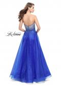 Picture of: Long Strapless Ball Gown with Metallic Ombre Rhinestones in Royal Blue, Style: 26264, Back Picture
