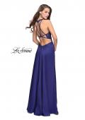 Picture of: Beaded and Embroidered Lace Prom Dress with Slit in Royal Blue, Style: 26124, Detail Picture 3