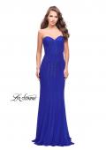 Picture of: Long Strapless Prom Gown with Beading and Low Back in Royal Blue, Style: 26289, Detail Picture 5