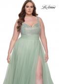 Picture of: A-Line Plus Size Prom Dress with Rhinestone Bodice in Sage, Style: 31251, Detail Picture 13