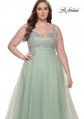 Picture of: A-Line Plus Size Prom Dress with Rhinestone Bodice in Sage, Style: 31251, Detail Picture 14