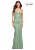 Picture of: Stunning Luxe Jersey Dress with Deep V Neckline in Green, Style: 30484, Main Picture