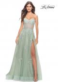 Picture of: Tulle A-Line Gown with Beautiful Lace Applique in Sage, Style: 31577, Main Picture
