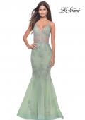 Picture of: Mermaid Tulle and Lace Dress with Strappy Back in Sage, Style: 31598, Main Picture