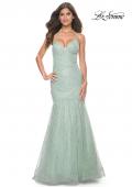 Picture of: Intricate Beaded and Rhinestone Mermaid Prom Dress in Sage, Style: 32026, Main Picture