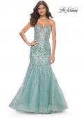 Picture of: Unique Beaded Sequin Print Mermaid Prom Dress in Sage, Style: 32053, Main Picture
