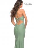 Picture of: Stunning Luxe Jersey Dress with Deep V Neckline in Green, Style: 30484, Detail Picture 8