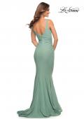 Picture of: Simple Jersey Gown with Flattering Ruching in Sage, Style: 30746, Detail Picture 8