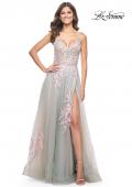 Picture of: A-Line Tulle Prom Dress with Scattered Lace Applique in Sage, Style: 31939, Detail Picture 8