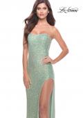 Picture of: Beaded Lace Strapless Dress with Modified Sweetheart Neckline in Sage, Style: 31355, Detail Picture 9