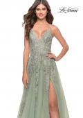 Picture of: Tulle Prom Dress with Lace Detail in Sage, Style: 31503, Detail Picture 9