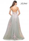 Picture of: A-Line Tulle Prom Dress with Scattered Lace Applique in Sage, Style: 31939, Detail Picture 9