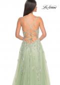 Picture of: Two Tone Tulle A-Line Prom Dress with Floral Beaded Detail in Sage, Style: 32090, Detail Picture 9