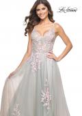 Picture of: A-Line Tulle Prom Dress with Scattered Lace Applique in Sage, Style: 31939, Detail Picture 10