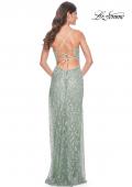 Picture of: Beautiful Prom Dress with Rhinestone and Flower Detail in Sage, Style: 31993, Detail Picture 12