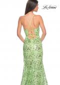 Picture of: Print Sequin Mermaid Dress with Lace Up Back in Sage, Style: 31865, Detail Picture 13