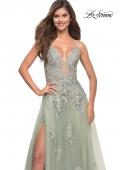 Picture of: Tulle A-line Dress with Jeweled Lace Appliques, Style: 30560, Detail Picture 14