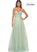 Picture of: Sweetheart Tulle and Rhinestone Prom Dress with Illusion Detail in Sage, Style: 31997, Detail Picture 14