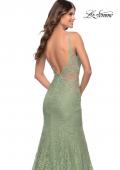 Picture of: Long Mermaid Lace Dress with Back Rhinestone Detail in Sage, Style: 31512, Detail Picture 15