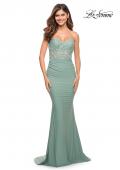 Picture of: Sweetheart Strapless Dress with Illusion Lace Bodice in Sage, Style: 30750, Detail Picture 1