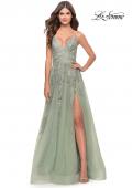 Picture of: Tulle Prom Dress with Lace Detail in Sage, Style: 31503, Detail Picture 1