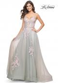 Picture of: A-Line Tulle Prom Dress with Scattered Lace Applique in Sage, Style: 31939, Detail Picture 1