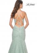 Picture of: Intricate Beaded and Rhinestone Mermaid Prom Dress in Sage, Style: 32026, Detail Picture 2