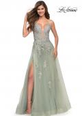 Picture of: Tulle A-line Dress with Jeweled Lace Appliques, Style: 30560, Detail Picture 3