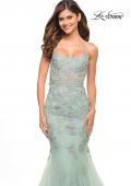 Picture of: Stunning Mermaid Tulle and Jeweled Lace Dress in Sage, Style: 30621, Detail Picture 4