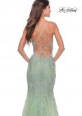 Picture of: Mermaid Tulle and Lace Dress with Strappy Back in Sage, Style: 31598, Detail Picture 4