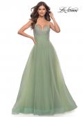 Picture of: Tulle Gown with Full Skirt and Rhinestone Bodice in Sage, Style: 31238, Detail Picture 5