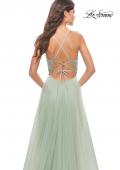 Picture of: Tulle Gown with Sheer Lace Bodice in Sage, Style: 31542, Detail Picture 5