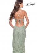 Picture of: Rhinestone Lace Embellished Prom Dress with High Side Slit in Sage, Style: 31288, Detail Picture 6