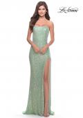 Picture of: Beaded Lace Strapless Dress with Modified Sweetheart Neckline in Sage, Style: 31355, Detail Picture 7