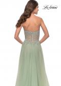 Picture of: Rhinestone Tulle Gown with Sheer Lace Bodice in Sage, Style: 31367, Detail Picture 7