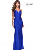 Picture of: Form Fitting Jersey Dress with Ruching and Strappy Back in Sapphire Blue, Style: 27501, Main Picture