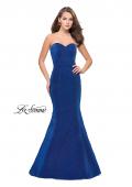 Picture of: Form Fitting Mermaid Prom Dress with Open Back in Sapphire Blue, Style: 25811, Main Picture