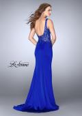 Picture of: Embroidered Jersey Prom Dress with Train in Sapphire Blue, Style: 24788, Back Picture