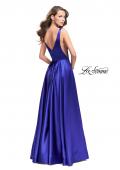 Picture of: Satin A line Prom Dress with Deep V Back in Sapphire Blue, Style: 25455, Back Picture