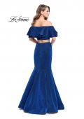 Picture of: Long Sparkling Off the Shoulder Jersey Prom Dress in Sapphire Blue, Style: 26324, Back Picture