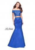 Picture of: Mikado Two Piece Prom Dress with Lace and Beading in Sapphire Blue, Style: 25583, Detail Picture 2