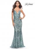 Picture of: Stunning Print Sequin Prom Dress with Open Back in Sea Mist, Style: 31546, Main Picture