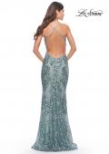 Picture of: Stunning Print Sequin Prom Dress with Open Back in Sea Mist, Style: 31546, Back Picture