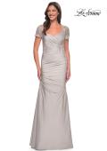 Picture of: Satin Evening Dress with Lace and Scoop Neckline, Style: 27989, Detail Picture 9