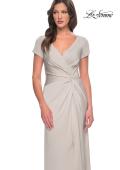 Picture of: Elegant Evening Gown with V Neck and Knot in Silver, Style: 29926, Detail Picture 11