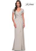 Picture of: Elegant Evening Gown with V Neck and Knot in Silver, Style: 29926, Detail Picture 3