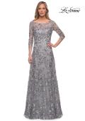 Picture of: Lace Gown with Full Skirt and Sheer Lace Sleeves, Style: 29903, Detail Picture 4